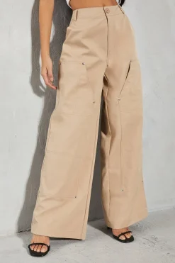Studded Pocket Detail Wide Leg Trouser