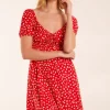 Sweetheart Neck Floral Mini Dress