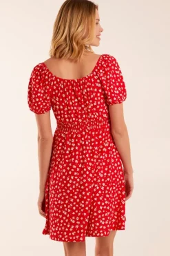 Sweetheart Neck Floral Mini Dress