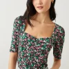 Sweetheart Ruched Body Short Sleeve Top