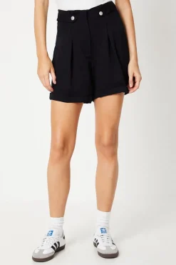 Tab Detail Pleated Turn Back Short