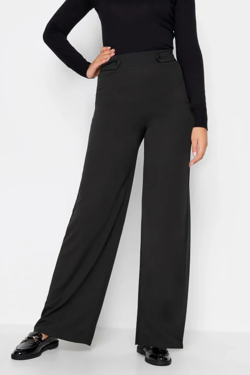 Tall Button Wide Leg Trousers