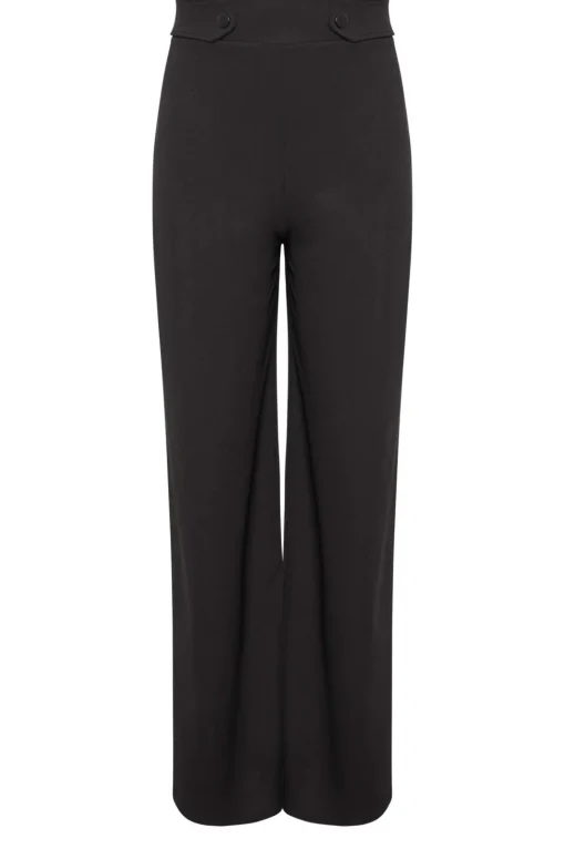 Tall Button Wide Leg Trousers