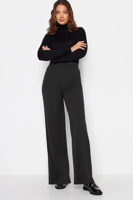 Tall Button Wide Leg Trousers