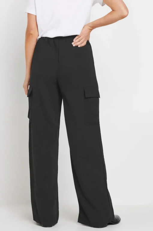 Tall Cargo Crepe Wide Leg Trousers