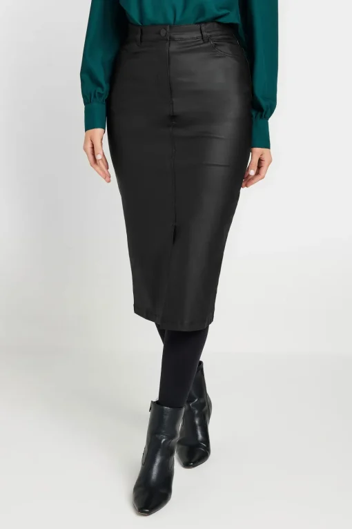 Tall Coated Midi Skirt