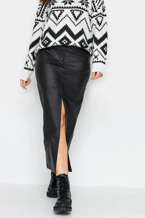 Tall Coated Midi Skirt