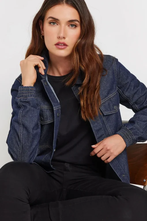 Tall Denim Bomber Jacket