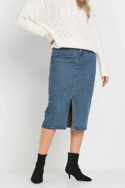 Tall Denim Midi Skirt