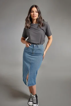 Tall Denim Midi Skirt