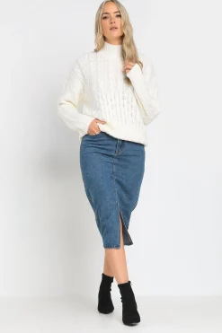 Tall Denim Midi Skirt