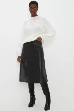 Tall Faux Leather A Line Skirt