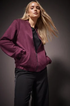 Tall Faux Suede Bomber