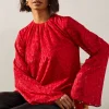 Tall Jacquard Sleeve Detail Top