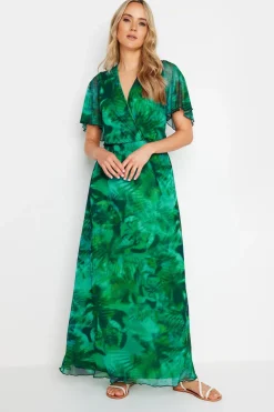 Tall Mesh Wrap Maxi Dress
