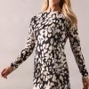 Tall Mono Scratch Print Jersey Shift Dress