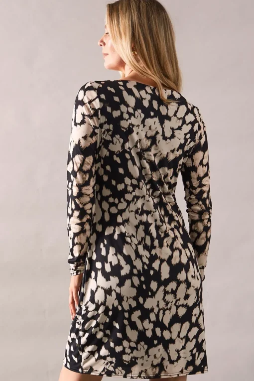 Tall Mono Scratch Print Jersey Shift Dress