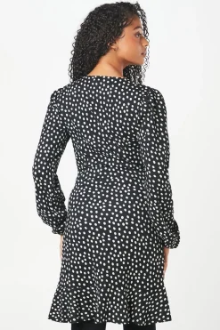 Tall Mono Spot Wrap Mini Dress