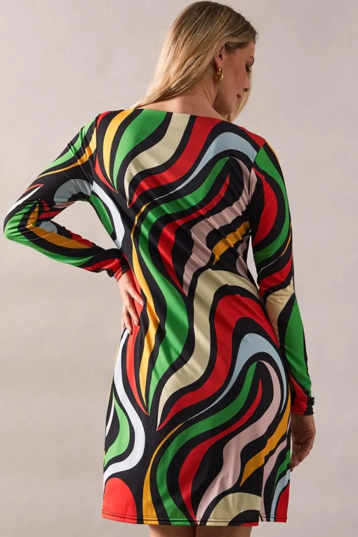 Tall Multi Swirl Print Jersey Shift Dress