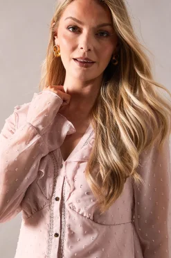Tall Occasion Dobby Ruffle Blouse