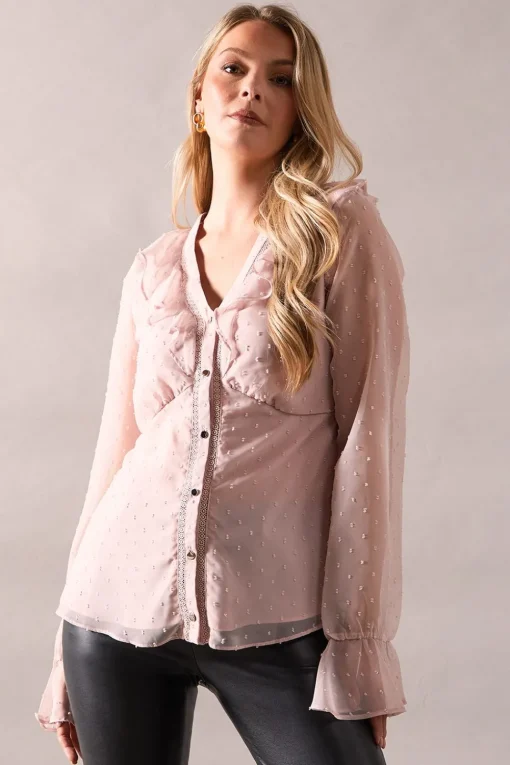 Tall Occasion Dobby Ruffle Blouse
