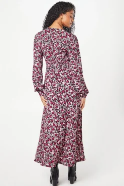 Tall Pink Ditsy Wrap Midi Dress