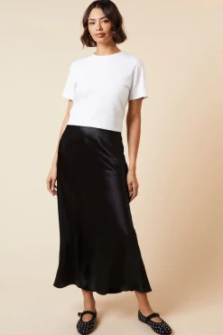 Tall Satin Bias Midi Skirt