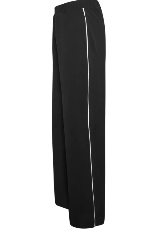 Tall Side Pipe Detail Wide Leg Trousers