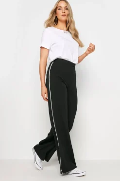 Tall Side Pipe Detail Wide Leg Trousers