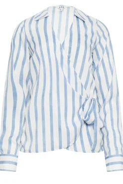 Tall Stripe Collared Wrap Top