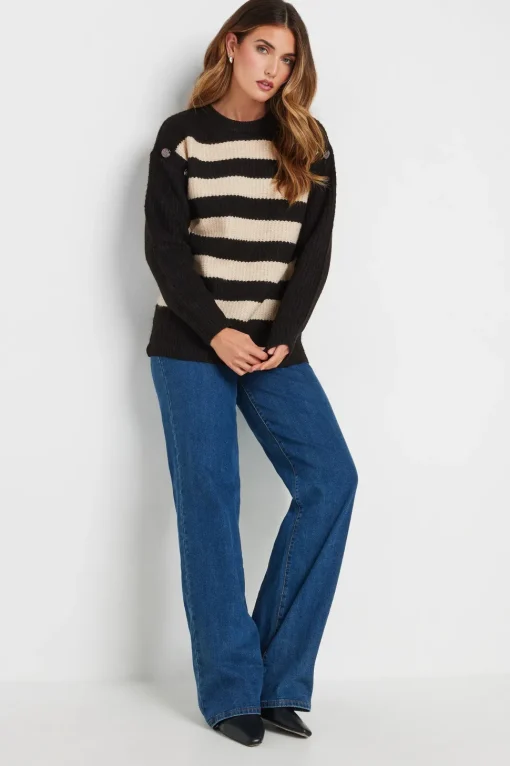 Tall Striped Button Jumper