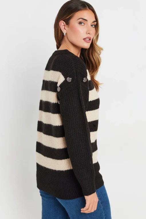 Tall Striped Button Jumper