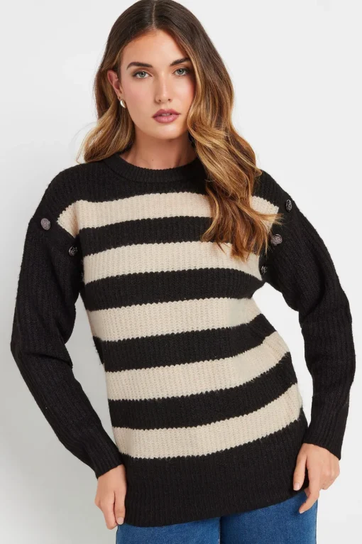 Tall Striped Button Jumper