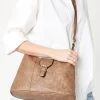 Terry Faux Leather Buckle Detail Top Zip Casual Tote Bags