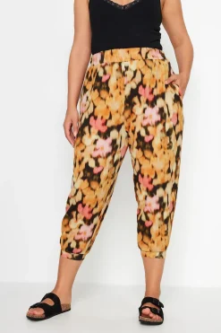 Textured Cropped Harem Trousers
