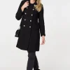 Textured Knit Button Front Trench Coat