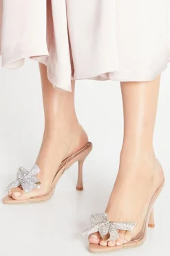 Thilda Diamante Bow Vinyl High Heeled Sandals