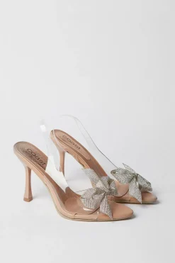 Thilda Diamante Bow Vinyl High Heeled Sandals