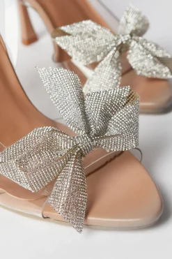 Thilda Diamante Bow Vinyl High Heeled Sandals