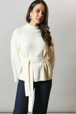 Tie Back High Neck Jumper