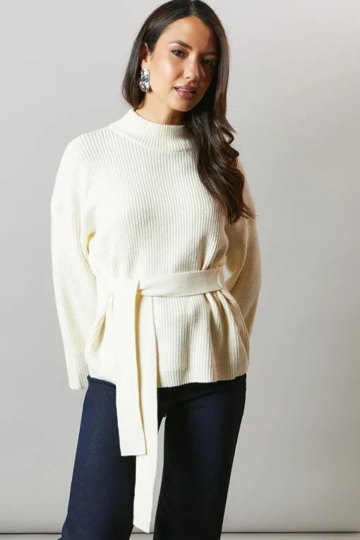 Tie Back High Neck Jumper