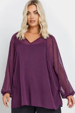 Tie Neck Dobby Blouse
