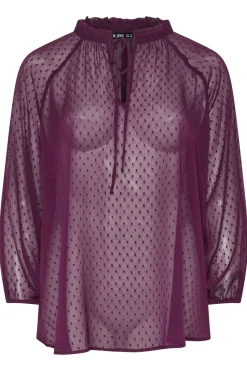 Tie Neck Dobby Blouse