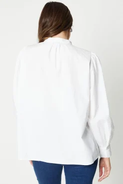 Tie Neck Grandad Collar Shirt