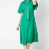 Tie Neck Midi Dress