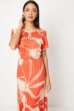 Tie Waist Tie Dye Maxi Dress