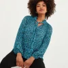 Tie-Neck Animal Print Blouse