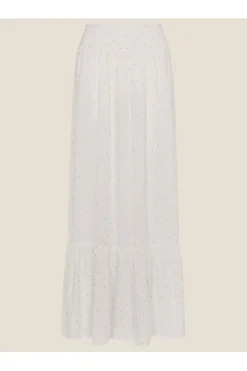 Tiered Foil Print Maxi Skirt