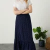 Tiered Foil Print Skirt