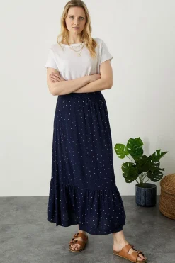 Tiered Foil Print Skirt